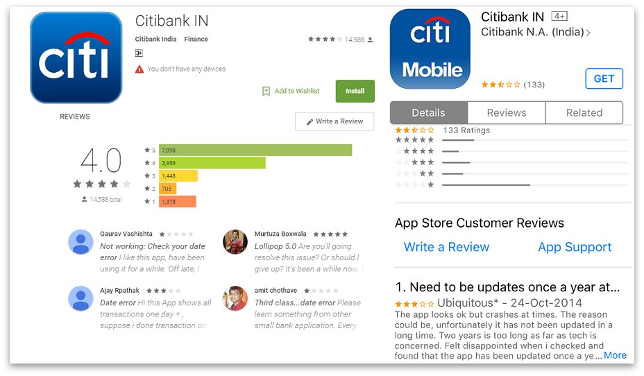 CITI mobile banking app Android and Apple