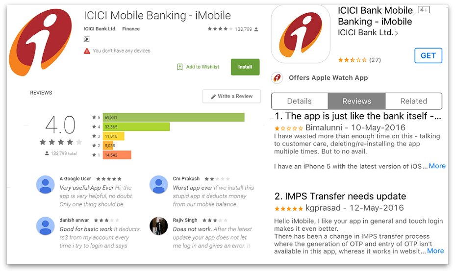 ICICI mobile banking app Abdroid and Apple
